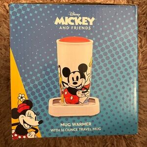DISNEY Mickey and Friends Glass Top Mug Warmer with Travel Mug